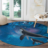 Paikea New Zealand Matariki Round Carpet Humpback Whale Taniko Motifs Ocean Vibes LT14 - Polynesian Pride