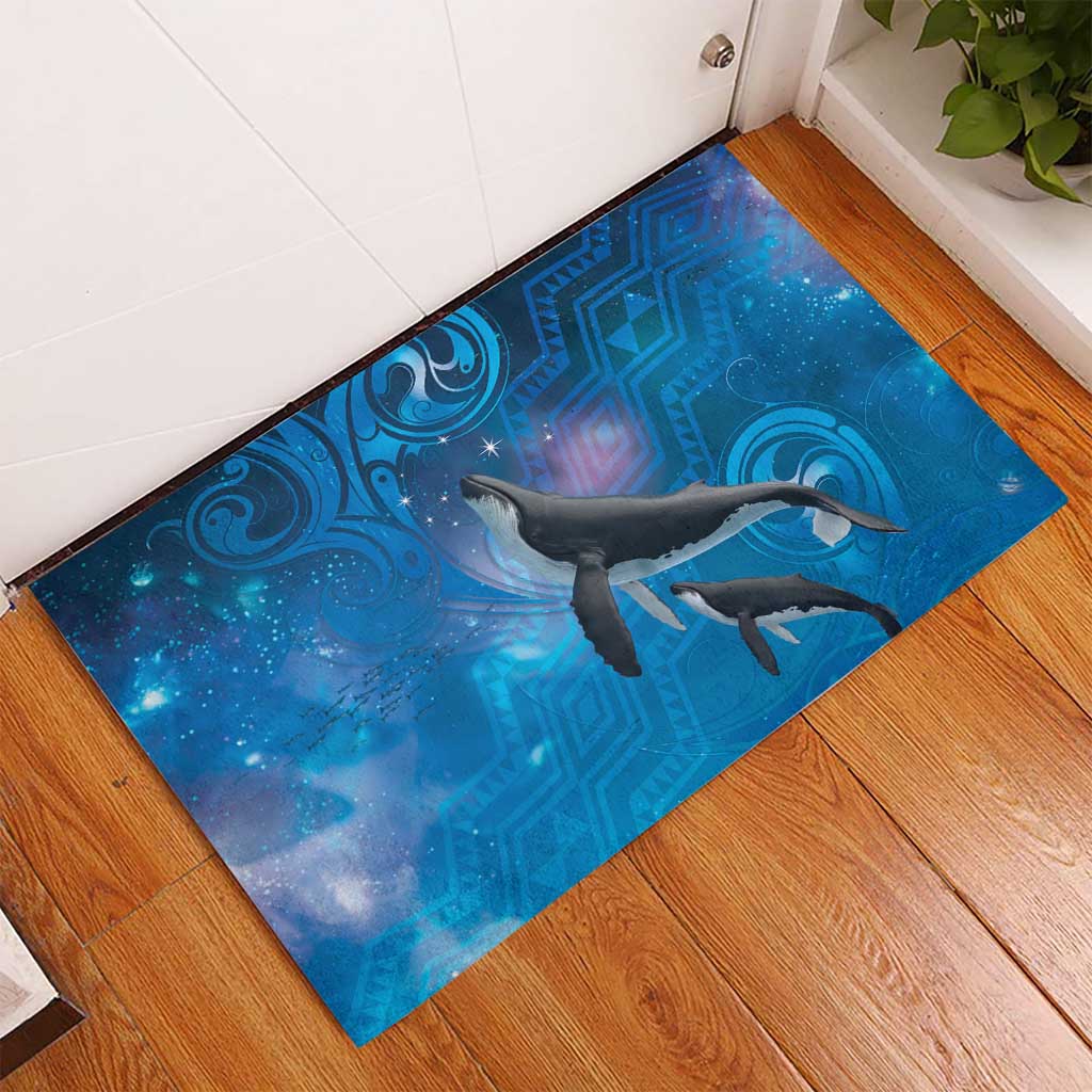 Paikea New Zealand Matariki Rubber Doormat Humpback Whale Taniko Motifs Ocean Vibes LT14 - Polynesian Pride