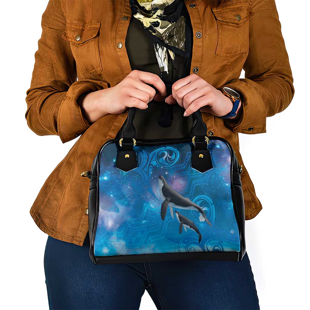Paikea New Zealand Matariki Shoulder Handbag Humpback Whale Taniko Motifs Ocean Vibes LT14 - Polynesian Pride