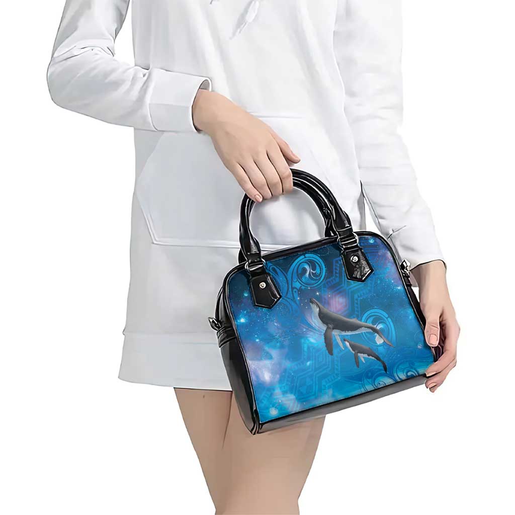 Paikea New Zealand Matariki Shoulder Handbag Humpback Whale Taniko Motifs Ocean Vibes LT14 - Polynesian Pride