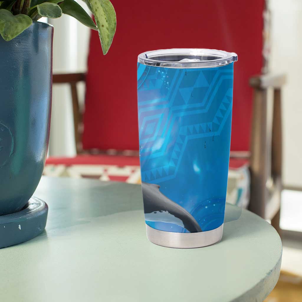 Paikea New Zealand Matariki Tumbler Cup Humpback Whale Taniko Motifs Ocean Vibes LT14 - Polynesian Pride
