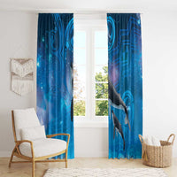 Paikea New Zealand Matariki Window Curtain Humpback Whale Taniko Motifs Ocean Vibes LT14 - Polynesian Pride