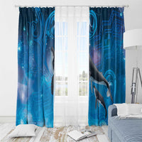 Paikea New Zealand Matariki Window Curtain Humpback Whale Taniko Motifs Ocean Vibes LT14 - Polynesian Pride