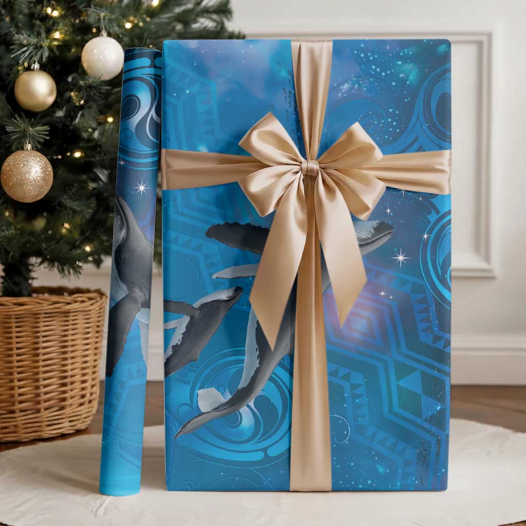 Paikea New Zealand Matariki Wrapping Paper Humpback Whale Taniko Motifs Ocean Vibes LT14 - Polynesian Pride