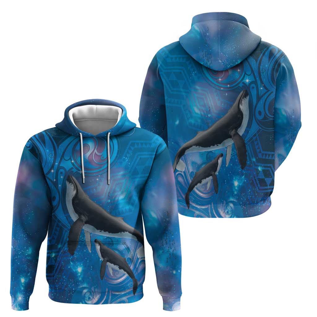 Paikea New Zealand Matariki Zip Hoodie Humpback Whale Taniko Motifs Ocean Vibes LT14 - Polynesian Pride