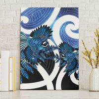 Piwakawaka New Zealand Matariki Canvas Wall Art Maori New Year Silver Fern Blue Galaxy LT14 Without Frame Blue - Polynesian Pride