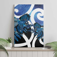 Piwakawaka New Zealand Matariki Canvas Wall Art Maori New Year Silver Fern Blue Galaxy LT14 - Polynesian Pride