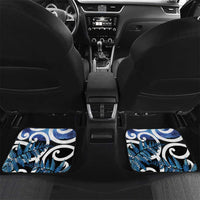 Piwakawaka New Zealand Matariki Car Mats Maori New Year Silver Fern Blue Galaxy LT14 Set 2pcs - Back Blue - Polynesian Pride