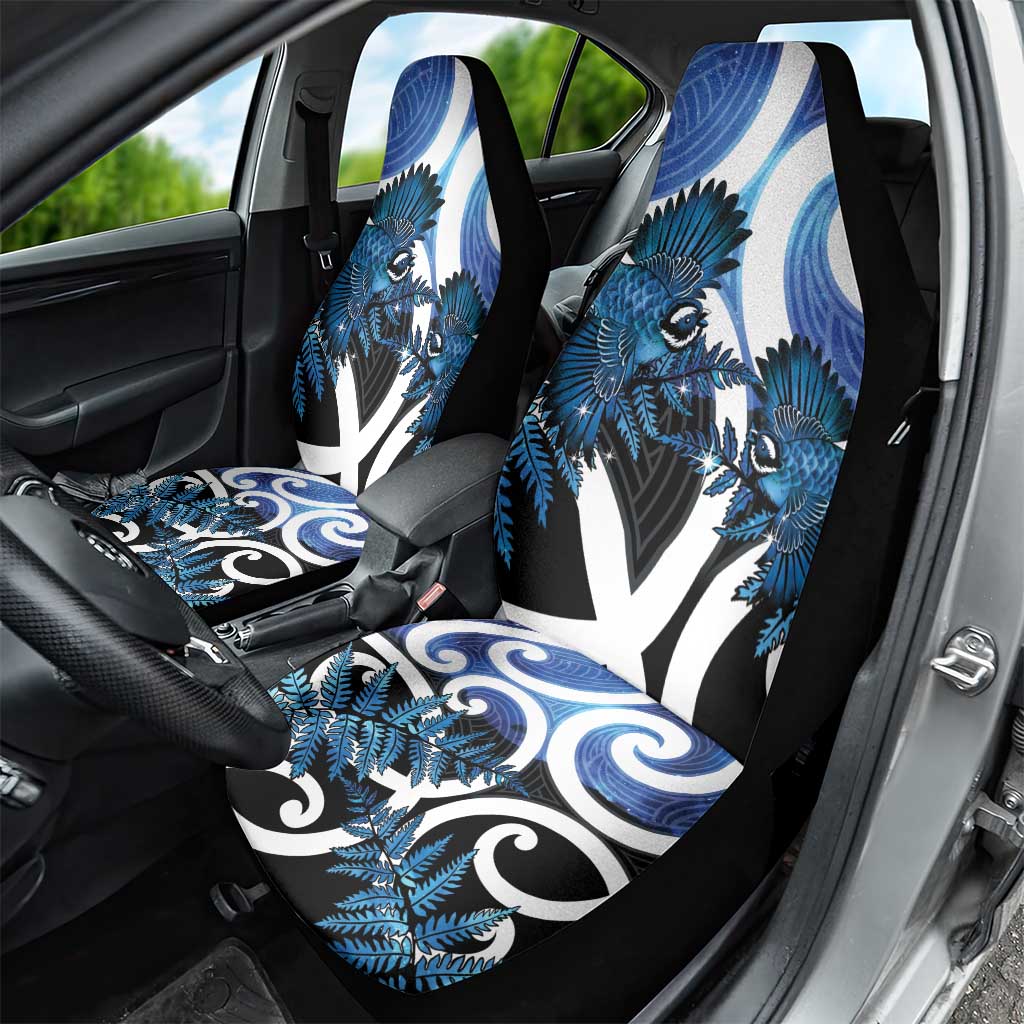 Piwakawaka New Zealand Matariki Car Seat Cover Maori New Year Silver Fern Blue Galaxy LT14 - Polynesian Pride