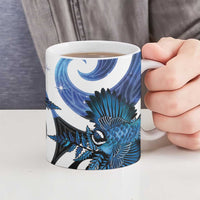 Piwakawaka New Zealand Matariki Ceramic Mug Maori New Year Silver Fern Blue Galaxy LT14 - Polynesian Pride