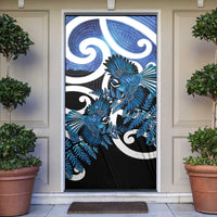 Piwakawaka New Zealand Matariki Door Cover Maori New Year Silver Fern Blue Galaxy LT14 Blue - Polynesian Pride