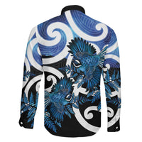 Piwakawaka New Zealand Matariki Family Matching Mermaid Dress and Hawaiian Shirt Maori New Year Silver Fern Blue Galaxy LT14 - Polynesian Pride