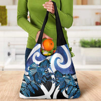 Piwakawaka New Zealand Matariki Grocery Bag Maori New Year Silver Fern Blue Galaxy LT14 - Polynesian Pride