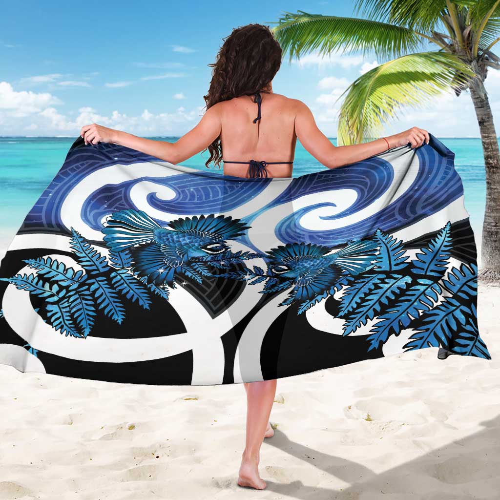 Piwakawaka New Zealand Matariki Sarong Maori New Year Silver Fern Blue Galaxy LT14 - Polynesian Pride
