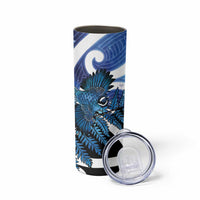 Piwakawaka New Zealand Matariki Skinny Tumbler Maori New Year Silver Fern Blue Galaxy LT14 - Polynesian Pride