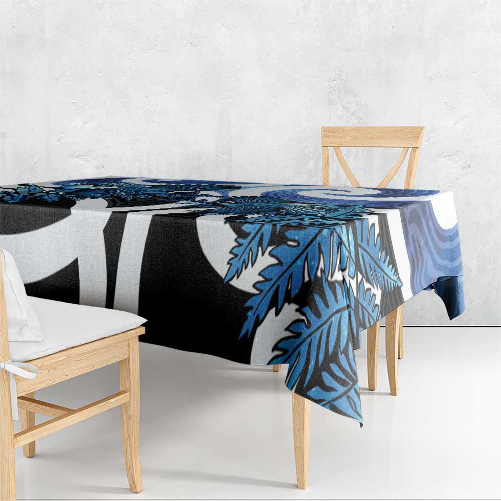 Piwakawaka New Zealand Matariki Tablecloth Maori New Year Silver Fern Blue Galaxy LT14 - Polynesian Pride