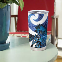 Piwakawaka New Zealand Matariki Tumbler Cup Maori New Year Silver Fern Blue Galaxy LT14 - Polynesian Pride
