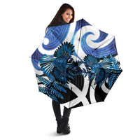 Piwakawaka New Zealand Matariki Umbrella Maori New Year Silver Fern Blue Galaxy LT14 - Polynesian Pride