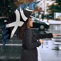 Piwakawaka New Zealand Matariki Umbrella Maori New Year Silver Fern Blue Galaxy LT14 - Polynesian Pride