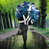 Piwakawaka New Zealand Matariki Umbrella Maori New Year Silver Fern Blue Galaxy LT14 - Polynesian Pride