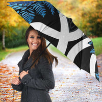 Piwakawaka New Zealand Matariki Umbrella Maori New Year Silver Fern Blue Galaxy LT14 - Polynesian Pride