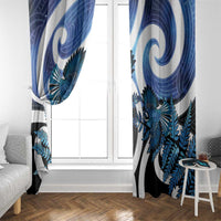 Piwakawaka New Zealand Matariki Window Curtain Maori New Year Silver Fern Blue Galaxy LT14 - Polynesian Pride