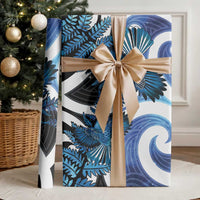 Piwakawaka New Zealand Matariki Wrapping Paper Maori New Year Silver Fern Blue Galaxy LT14 - Polynesian Pride