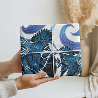 Piwakawaka New Zealand Matariki Wrapping Paper Maori New Year Silver Fern Blue Galaxy LT14 - Polynesian Pride