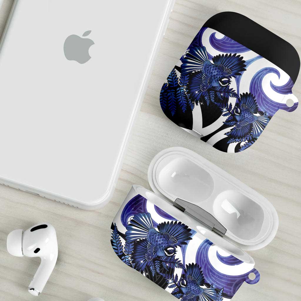 Piwakawaka New Zealand Matariki AirPods Case Maori New Year Silver Fern Purple Galaxy LT14 - Polynesian Pride