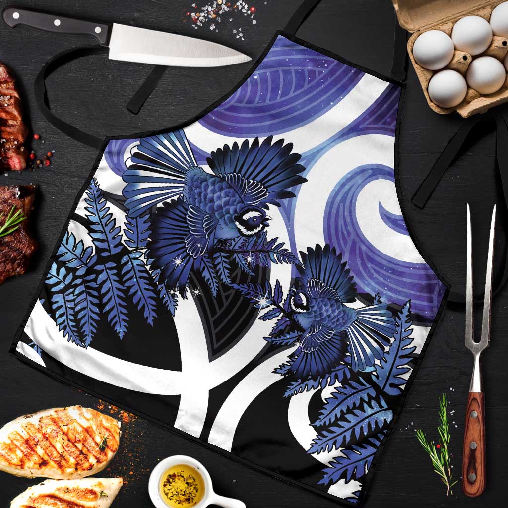 Piwakawaka New Zealand Matariki Apron Maori New Year Silver Fern Purple Galaxy LT14 Purple - Polynesian Pride