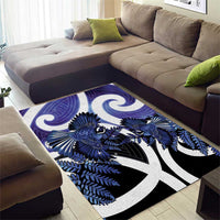 Piwakawaka New Zealand Matariki Area Rug Maori New Year Silver Fern Purple Galaxy LT14 - Polynesian Pride