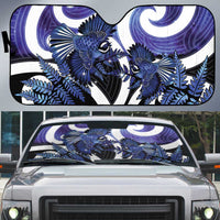 Piwakawaka New Zealand Matariki Auto Sun Shade Maori New Year Silver Fern Purple Galaxy LT14 Purple - Polynesian Pride