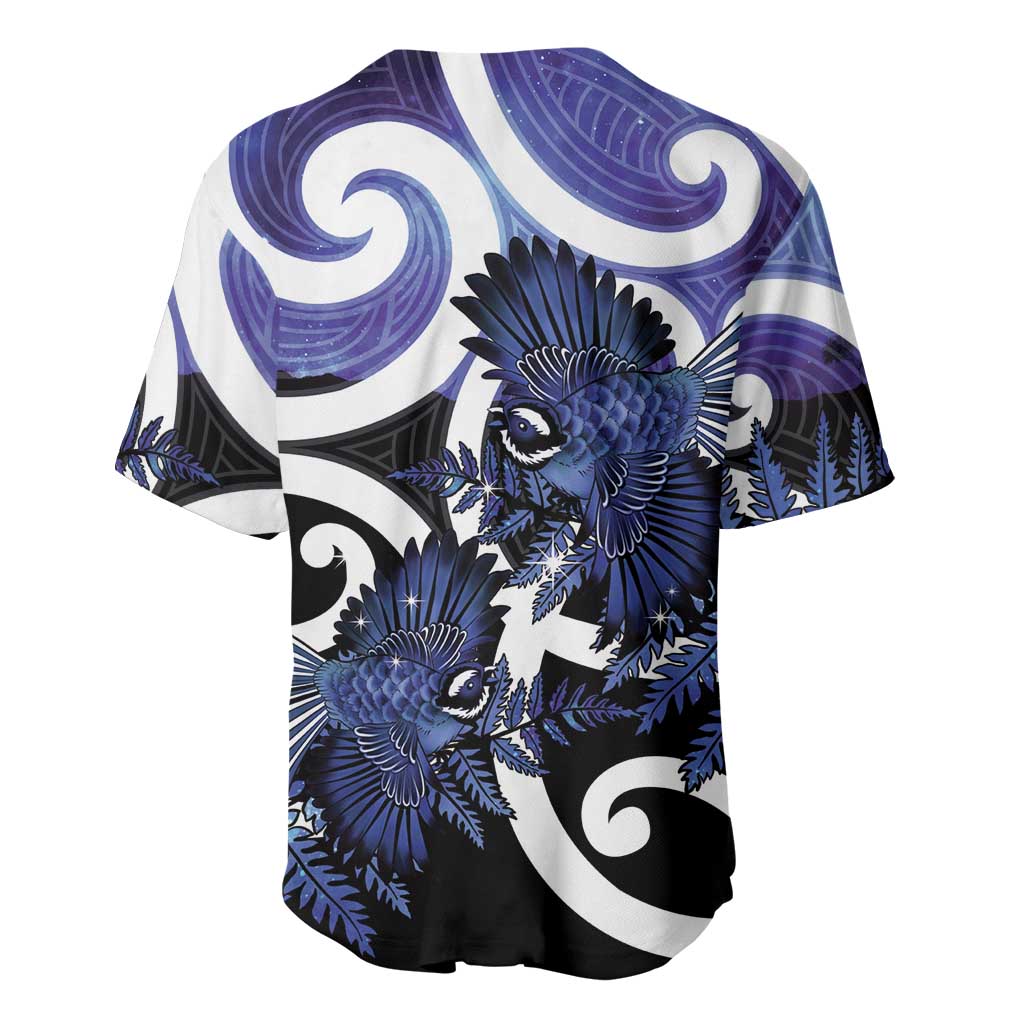 Piwakawaka New Zealand Matariki Baseball Jersey Maori New Year Silver Fern Purple Galaxy LT14 - Polynesian Pride
