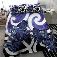 Piwakawaka New Zealand Matariki Bedding Set Maori New Year Silver Fern Purple Galaxy LT14 - Polynesian Pride