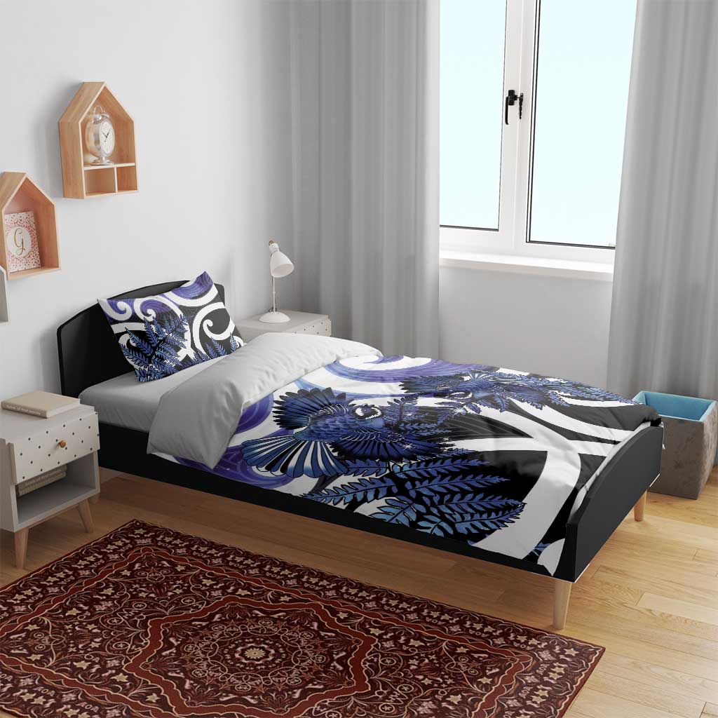 Piwakawaka New Zealand Matariki Bedding Set Maori New Year Silver Fern Purple Galaxy LT14 - Polynesian Pride