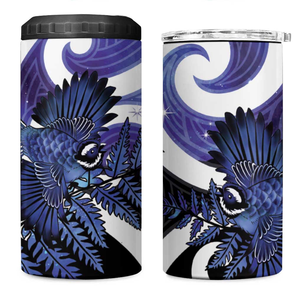 Piwakawaka New Zealand Matariki 4 in 1 Can Cooler Tumbler Maori New Year Silver Fern Purple Galaxy LT14 One Size: 16 oz Purple - Polynesian Pride
