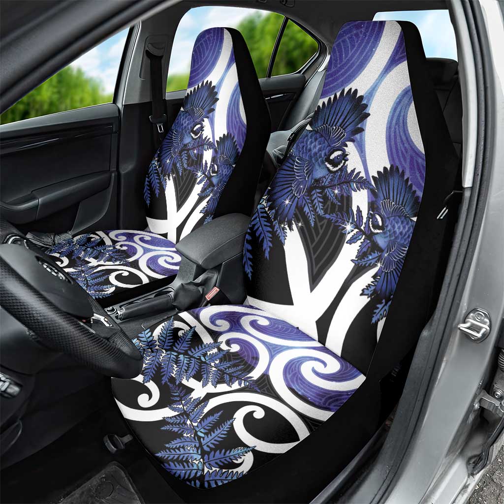 Piwakawaka New Zealand Matariki Car Seat Cover Maori New Year Silver Fern Purple Galaxy LT14 - Polynesian Pride