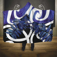 Piwakawaka New Zealand Matariki Hooded Blanket Maori New Year Silver Fern Purple Galaxy LT14 - Polynesian Pride
