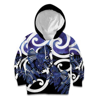 Piwakawaka New Zealand Matariki Kid Hoodie Maori New Year Silver Fern Purple Galaxy LT14 Hoodie Purple - Polynesian Pride