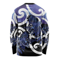 Piwakawaka New Zealand Matariki Long Sleeve Shirt Maori New Year Silver Fern Purple Galaxy LT14 - Polynesian Pride