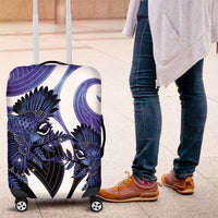 Piwakawaka New Zealand Matariki Luggage Cover Maori New Year Silver Fern Purple Galaxy LT14 Purple - Polynesian Pride