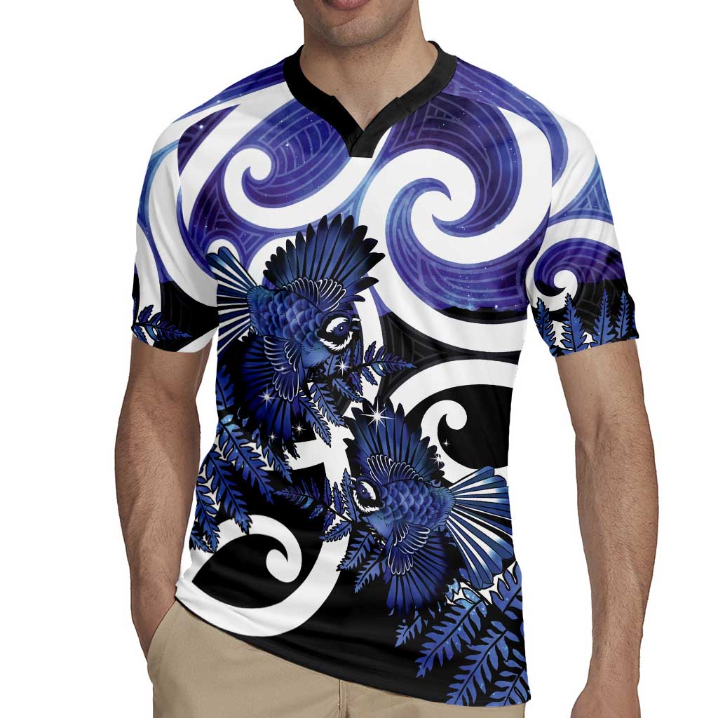 Piwakawaka New Zealand Matariki Rugby Jersey Maori New Year Silver Fern Purple Galaxy LT14 - Polynesian Pride