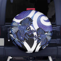 Piwakawaka New Zealand Matariki Spare Tire Cover Maori New Year Silver Fern Purple Galaxy LT14 No hole Purple - Polynesian Pride