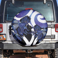 Piwakawaka New Zealand Matariki Spare Tire Cover Maori New Year Silver Fern Purple Galaxy LT14 Purple - Polynesian Pride