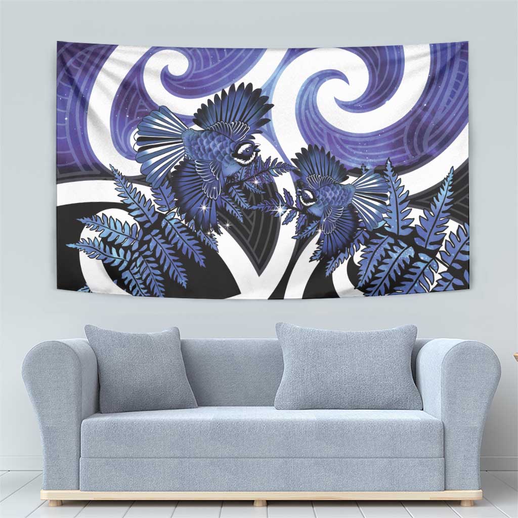 Piwakawaka New Zealand Matariki Tapestry Maori New Year Silver Fern Purple Galaxy LT14 - Polynesian Pride