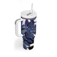 Piwakawaka New Zealand Matariki Tumbler With Handle Maori New Year Silver Fern Purple Galaxy LT14 - Polynesian Pride