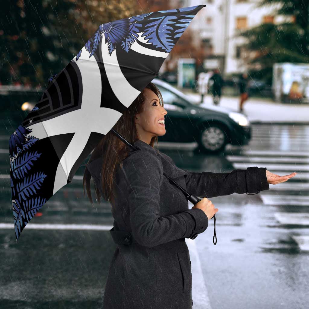 Piwakawaka New Zealand Matariki Umbrella Maori New Year Silver Fern Purple Galaxy LT14 - Polynesian Pride