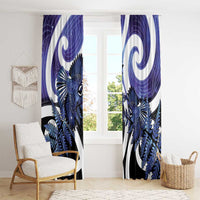 Piwakawaka New Zealand Matariki Window Curtain Maori New Year Silver Fern Purple Galaxy LT14 - Polynesian Pride