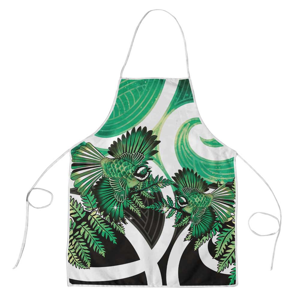 Piwakawaka New Zealand Matariki Apron Maori New Year Silver Fern Green Galaxy