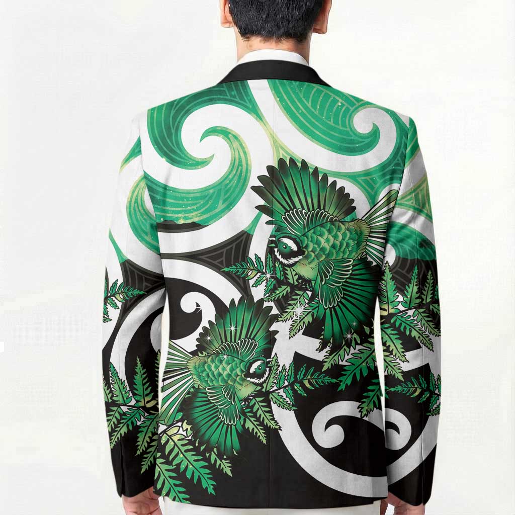 Piwakawaka New Zealand Matariki Blazer Maori New Year Silver Fern Green Galaxy LT14 - Polynesian Pride